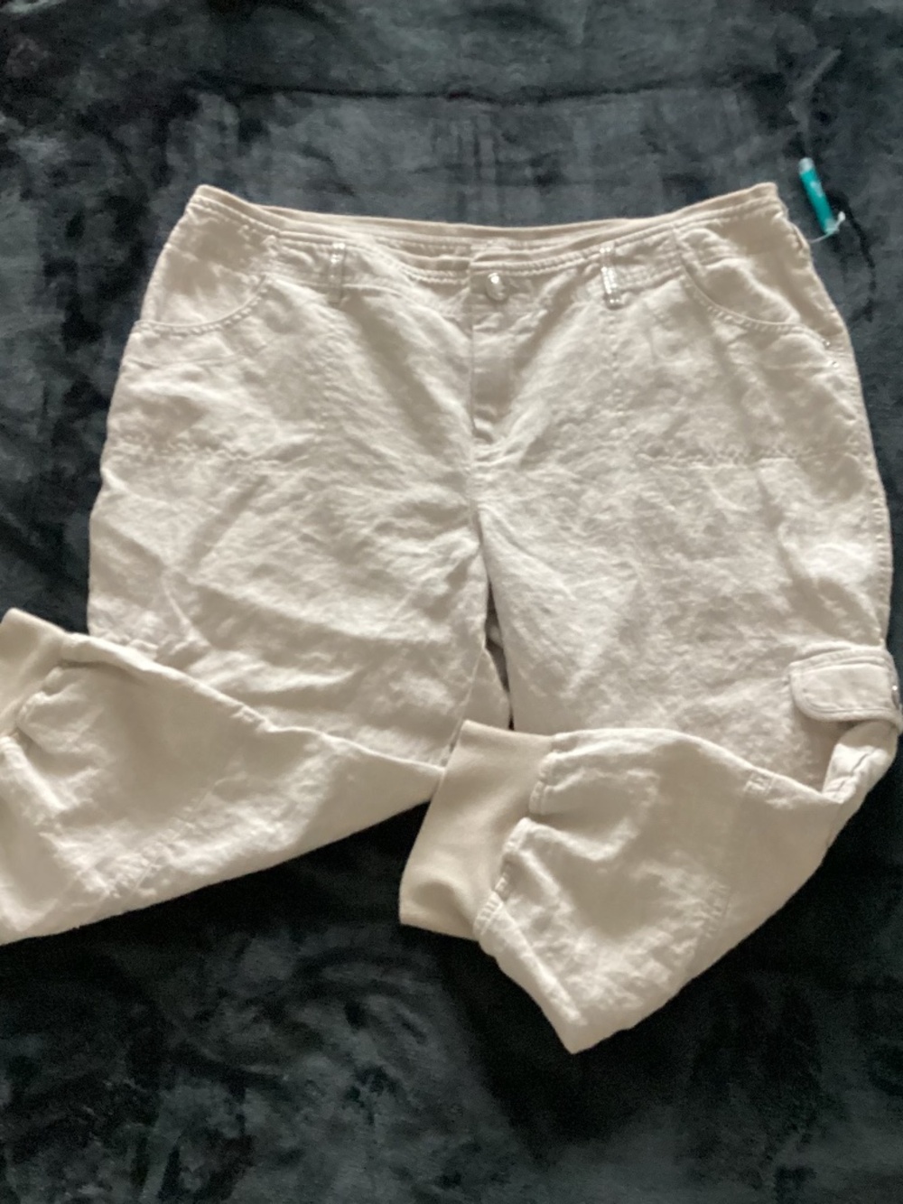 INC Beach, NEW WITH TAGS, size 16, 100% linen, cropped cargo pants
